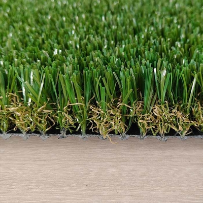 20mm 비충전 합성 잔디 PU 접착성 녹색 풍경 합성 잔디 사용자 정의 롤 크기